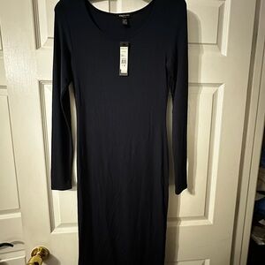 Kenneth Cole Midnight Blue Long Sleeve Dress